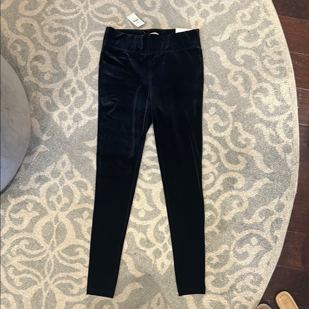 Loft Black Velvet Leggings